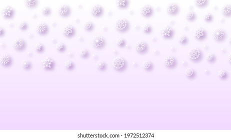 Abstract Background Winter Snowflakes witgh Shadows Vector Design Style Template