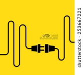 Abstract background with wire plug and socket. Concept connection, disconnection, electricity.
