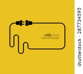 Abstract background with wire plug and socket. 