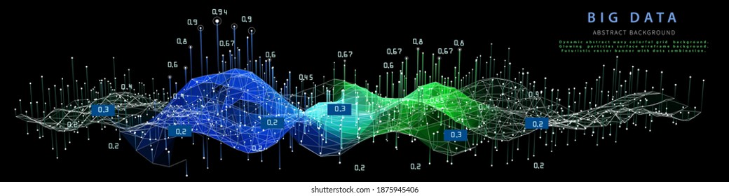 Abstract  background with wireframe algorithm analyze data. Quantum cryptography concept. Analytics algorithms data. Banner for business, science and technology. Big data.