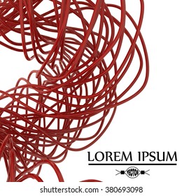 Abstract background with wires on a white background . stylish design ,vector illustration .