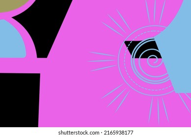 Abstract background withe various lines andfiguras. Rainbow shapes, curves, arcs. Hand drawn vector  scribble illustrations.Design in Scandinavian style for  business presentation,fabric print.