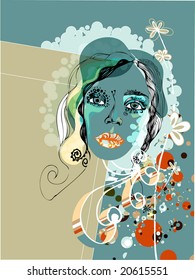 abstract background with woman