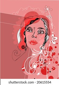 abstract background with woman