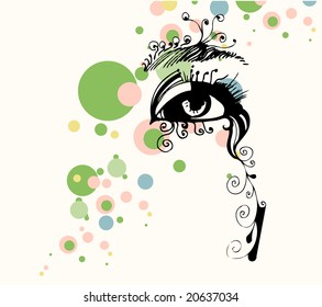 abstract background with woman eye