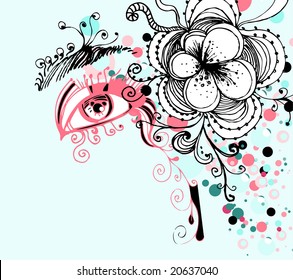 abstract background with woman eye