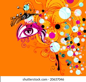 abstract background with woman eye