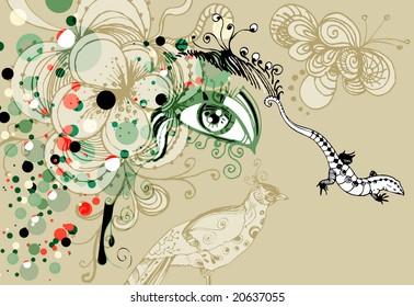 abstract background with woman eye