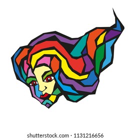 abstract background with woman s face silhouette.