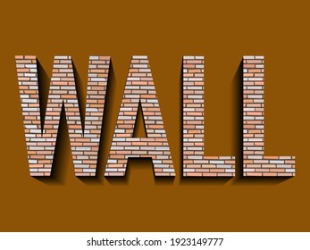 fondo abstracto de la pared de la palabra en forma de ladrillo
