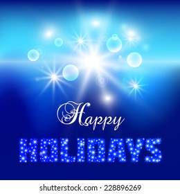 Abstract background with the words Happy Holidays