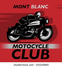 Abstract background with the words Motocycle Club inside, vector illustration