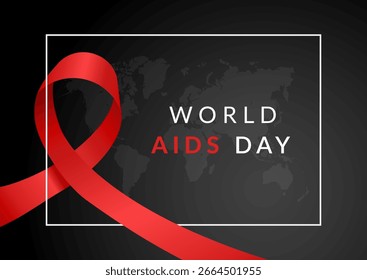 Resumo do Dia Mundial da Aids com uma fita vermelha 
