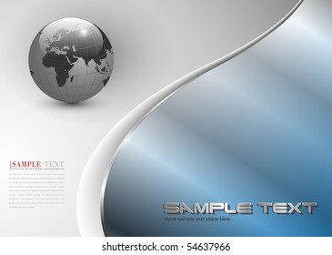 Abstract  background with world globe, vector.