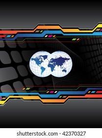 Abstract background with world map