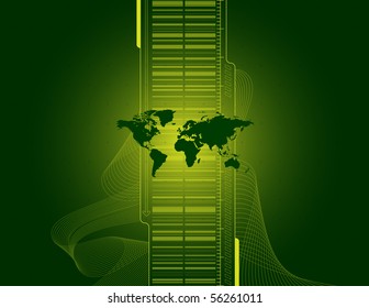 Abstract background with world map