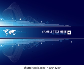 Abstract background with world map and arrows