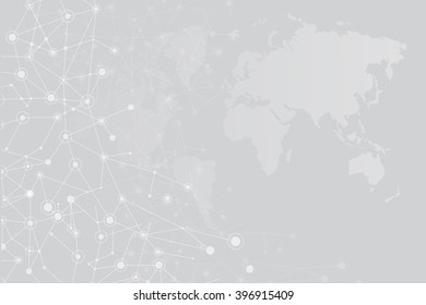 Abstract background world map and connection concept vector illustration eps10
