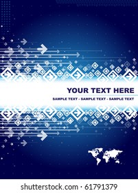 Abstract background with world map and place for your text