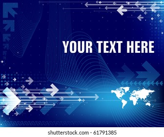 Abstract background with world map and place for your text