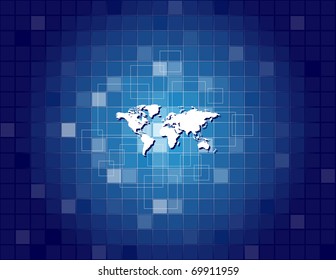 Abstract background with world map and place for your text