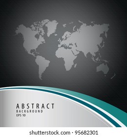 Abstract background with world map, vector illustration