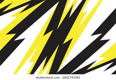 Abstract background with yellow and black geometric spike line pattern 