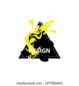 abstract background, yellow and black inside the triangle. elegant, unique, modern, background.
