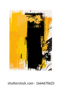 Abstract background in yellow and black - vector illustration  (Ideal for printing on fabric or paper, poster or wallpaper, house decoration)