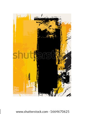 Abstract background in yellow and black - vector illustration  (Ideal for printing on fabric or paper, poster or wallpaper, house decoration)
