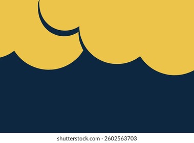 Abstract background with yellow and blue clouds. Vector illustration in flat style