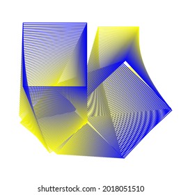 ABSTRACTO AMARILLO DE FONDO CON AZUL. Día de la Independencia de Ucrania. Símbolos de Ucrania. Bandera nacional. Líneas abstractas