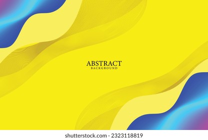 Fondo abstracto con forma ondulada de color amarillo azul líquido, elemento para diseños modernos, ilustración de arte vectorial