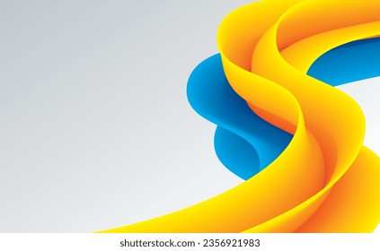 Abstract background with yellow and blue wave. Vector illustration.