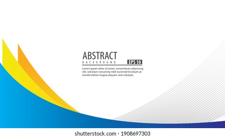 Abstract background with yellow blue and white background, minimalist, simple. Vector illustration