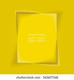 Abstract background with yellow box, frame, banner. Template for a text.