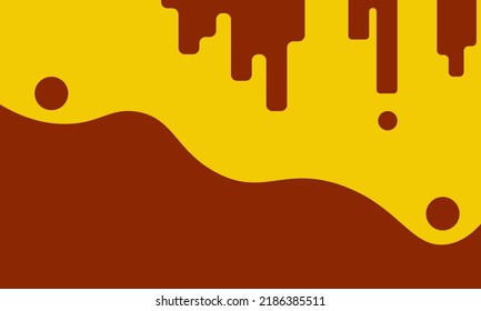 Abstract background yellow and brown color irregular lines and circles. vector illustration
