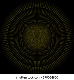 Abstract background of yellow circles and balls apart from background