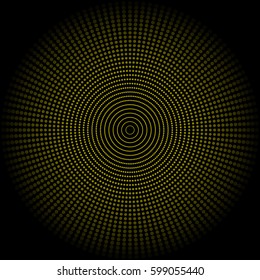 Abstract background of yellow circles and balls apart from background