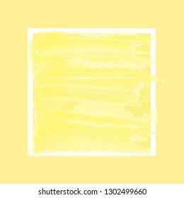 Abstract Background yellow color water color pain brush style on frame white color.
