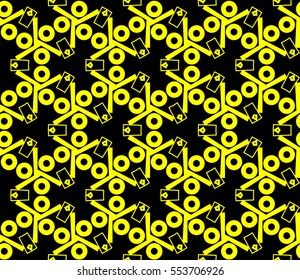 Abstract background. Yellow geometric seamless pattern in modern stylish. Vector seamless pattern
