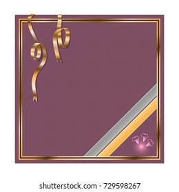 abstract background. yellow and gray stripes, gold and silver. the ribbon curls. vector design.