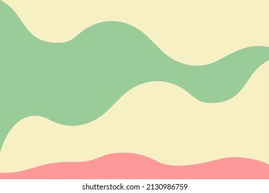 abstract background with yellow, green and pink waves vector illustration