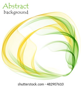 Abstract background with yellow and green wave