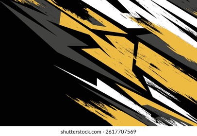 Abstract background with yellow grunge geometric spike line pattern