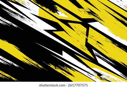 Abstract background with yellow grunge geometric spike line pattern