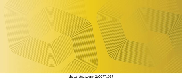 Abstract background of yellow hexagons overlapping layers on bright space with line effect decoration. Circle style concept modern graphic design element for banner, flyer, card. vector