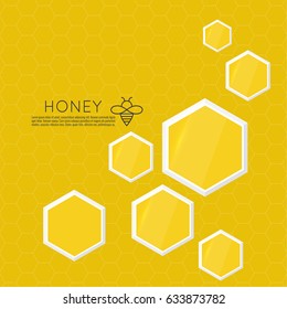 Abstract background with yellow honeycomb. 