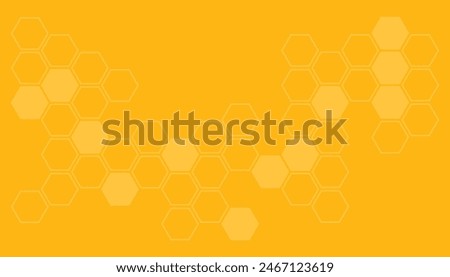 Abstract background with yellow honeycomb, beehive with hexagon grid cells on yellow background pattern