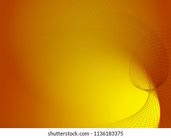 Abstract background, yellow light, grid wave